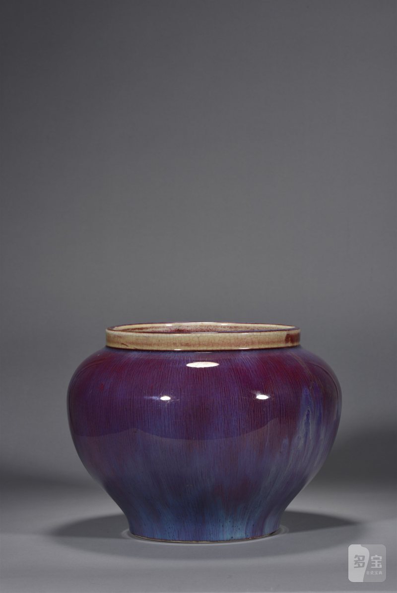 近现代 花釉广口尊 - 图5